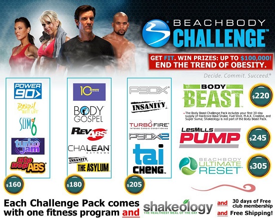 Beachbody Challenge Group selections
